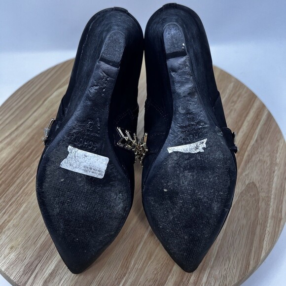 Schutz Back Suede Pointed Toe Wedges With God Chains Women’s 7 - Picture 7 of 10